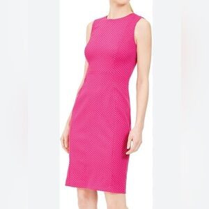 Calvin Klein Size 12 Pink polkadot Sheath Dress